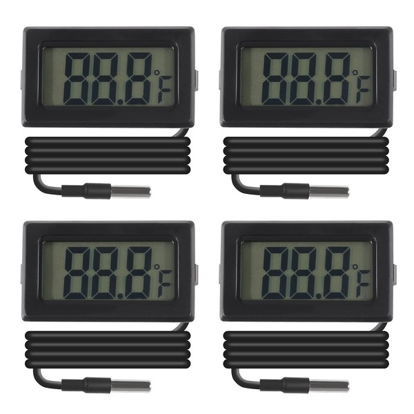 AOICRIE 4 Pieces Mini Digital Temperature 1 Metre Fahrenheit, LCD