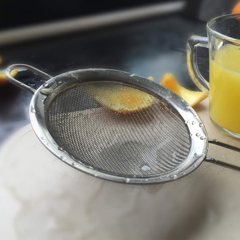 IPOW stainless steel kitchen strainer, premium fine sieve with thickened