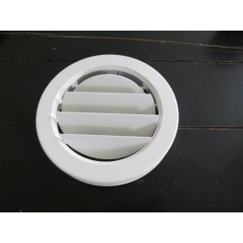 D&W 6 7/8" WHITE Round Ceiling A/C Vent 1 1/2" Collar Cover Open Close Rotate RV
