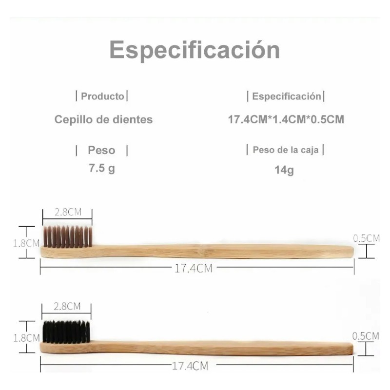 Cepillos De Dientes De Bambú Con Cerdas Suaves, 60 Uds