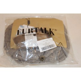 FURTALK Womens Winter Knit Slouchy Beanie Hat Gray W/ Removable Pom NWT