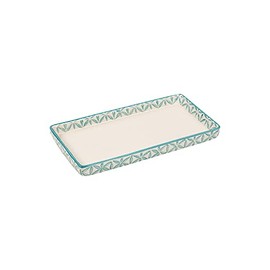 Tranquillo Rectangular Bathroom Tray Hand Printed Ceramic Oriental 23 x 12 x 2.5 cm