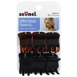 Scunci Effortless Beauty Everyday Fashion Mini Jaw Clips 6 ea (Pack of 2)