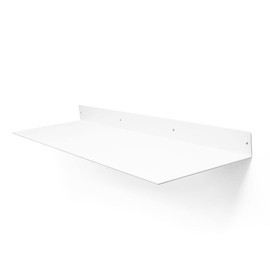Floating Shelf Wall Mounted (11 inch x 36 inch) Heavy Duty Industrial Modern Steel, White