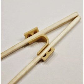 GWM New 50 Pack - Reusable Kid Chopstick Helpers, Beginner Trainer - Washable - Wood Tone