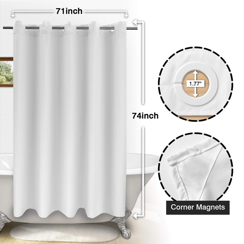 River Dream Fabric Shower Curtain No Hooks Needed - TPU
