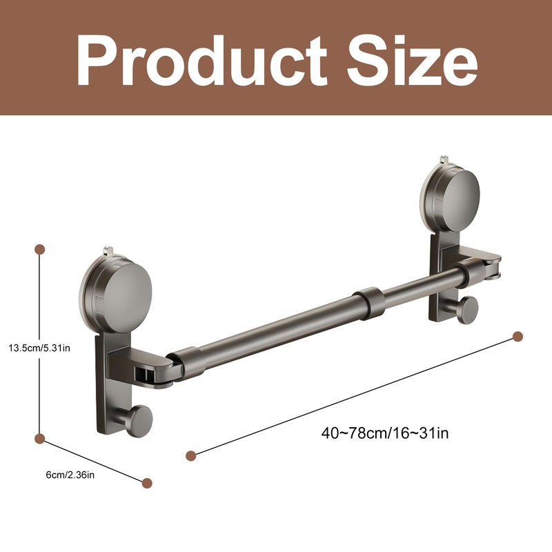 gzpynsgaoh No-Drill Towel Rack with Strong Suction 16-31 Inch Adjustable