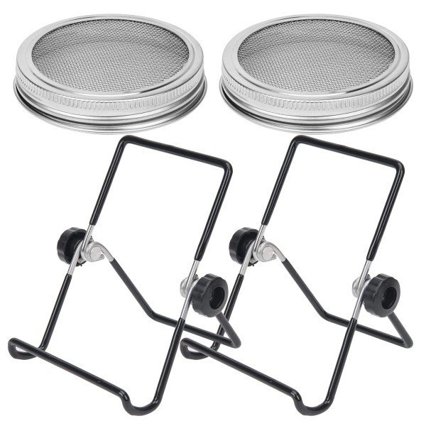 Lulonpon Sprouting Lids, 2 Pack 304 Stainless Steel Screen Lids