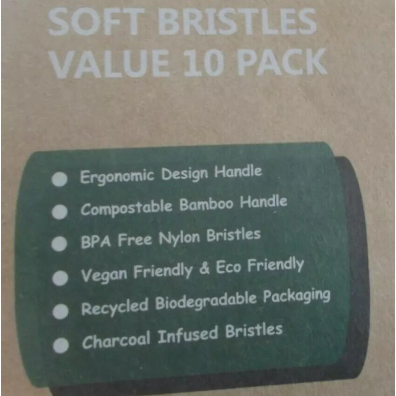 Isshah Box of 10 New Isshah 100% Natural Soft Bristle