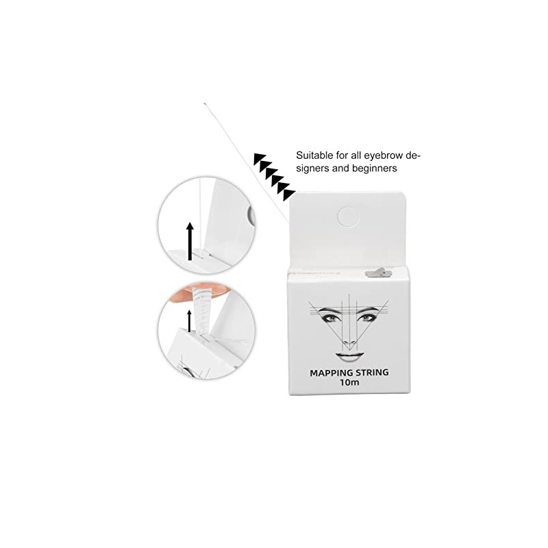 3pcs 32.8ft Microblading String Measure 15ml Pre-inked Eyebrow Mapping String