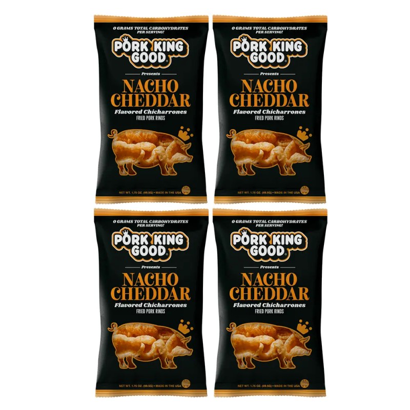 Pork King Good Nacho Cheddar Flavored Pork Rinds Chicharrones 4