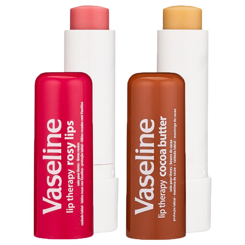 Vaseline Lip Therapy Variety 4-Pack – Rosy Lips + Cocoa