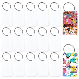 PH PandaHall 30pcs Sublimation Luggage Tag Blanks, Travel Bag Tags with 30 Stainless Steel Loop Plastic Suitcase Name Tag Luggage Labels Blank for Backpack Camping Travel Gifts ID Card Decoration