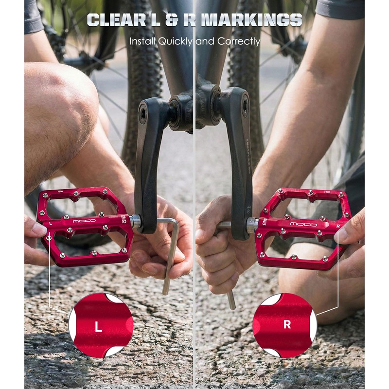 MoKo Mountain Bike Pedals, MTB Pedals, Flat Platform Pedals 9/16