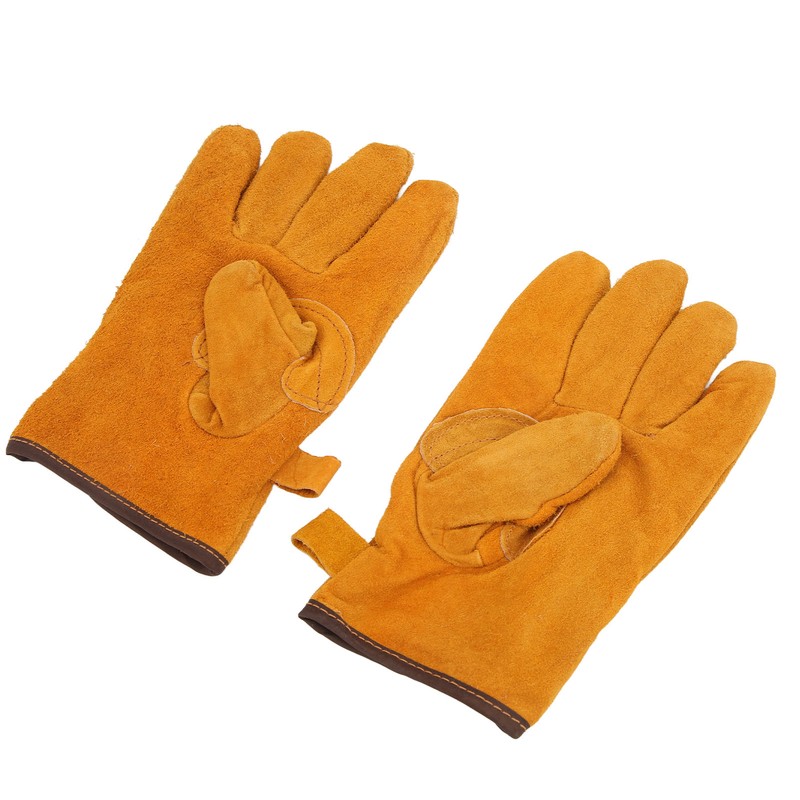 Heat Resistant Gloves Calf Leather Polyester Hand Protection BBQ Grill