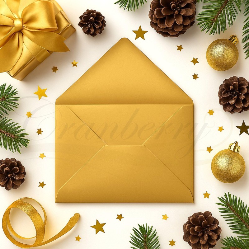 Cranberry C5 Gold Envelopes 162x229mm, 10 Pack
