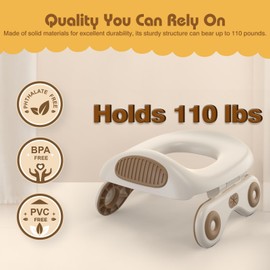 Smashier 2 - in - 1 Go Potty for Travel and Training - Foldable, Supports up to 110 lbs, with 24 Liners. Portable Toddler Potty Seat for Car Trips (Khaki)