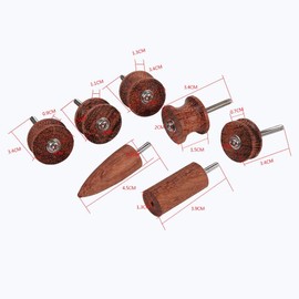 7pcs Rosewood Leather Burner, Other Hand Tools and Accessories with Pointed Tip, Leather Edge Sander, Polished Drill, Leather Craft Carving Tool