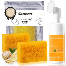 Turmeric Wash A nd Care 3 Piece Set, Turmeric Face Wash With Brush
