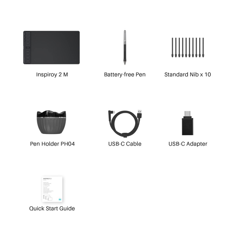 HUION Inspiroy 2 Medium Drawing Tablet with Scroll Wheel 8