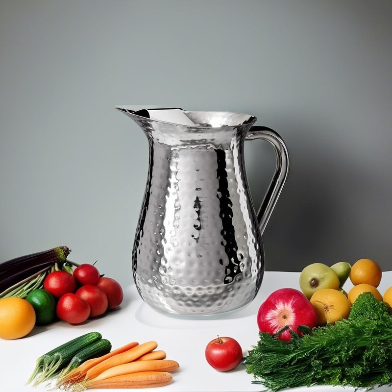 Elegance Hammered 72-Ounce Stainless Steel Pitcher