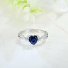 CARICY 925 Sterling Silver Infinity Heart Ring September Sapphire Birthstone