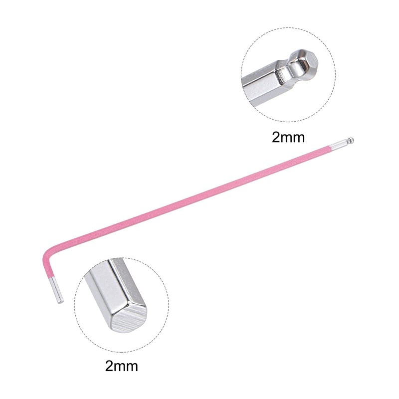 TOP-VIGOR 4Pcs 2mm Ball End Hex Key Wrench, L Shaped