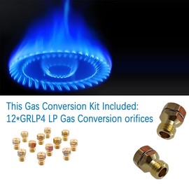 GRLP4 LP Gas Conversion Kit For Frigidaire Kenmore Electrolux Range/Cooktop/Stove Replacement Part, AP5608114 Replaces 318565427, 2319698 etc.12 PCS, Brass