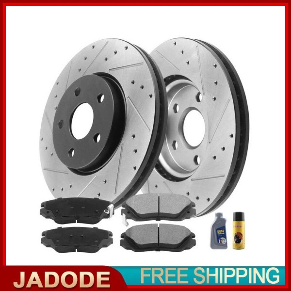 JADODE Rear Brake Rotors & Brake Pads For Equinox GMC