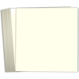 Hamilco 8x8 Cream White Scrapbook Cardstock Paper 100lb Cover Card Stock 100 Pack