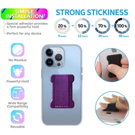 WUOJI Phone Loop Finger Holder,Cell Phone Finger Grip Strap Holder for Hand, Ultra Thin Anti-Slip Cell Phone Grips Band Holder for Back of Phone Compatible with Most Smartphones (DeepPurple) - 2Pack