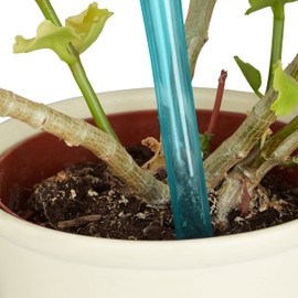 Set of 12 Watering Globes 2 Weeks Retractable Potted Plants Dosed Watering 250 ml Plastic Light Blue