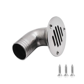 SHENGHUISS 1 1/2 Inch (38mm) Boat Deck Drain Marine Yacht Thru Hull Deck Drainage Cover 90 Degree Heavy Duty 316 Stainless Steel with Screws