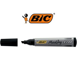 BIC 2300 Permanent Black MARKERS Pens Craft Home School Office Stationery Thick Ecolutions Ultra-Durable Chiselled Tip Box Dries Quickly All Surfaces RGB UK Free P&P (3 X MARKERS, Black)