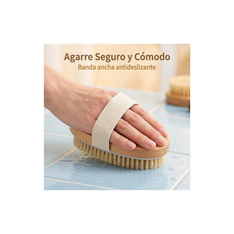 Lumina Cepillo Corporal Exfoliante de Madera con Cerdas Naturales,cepillo