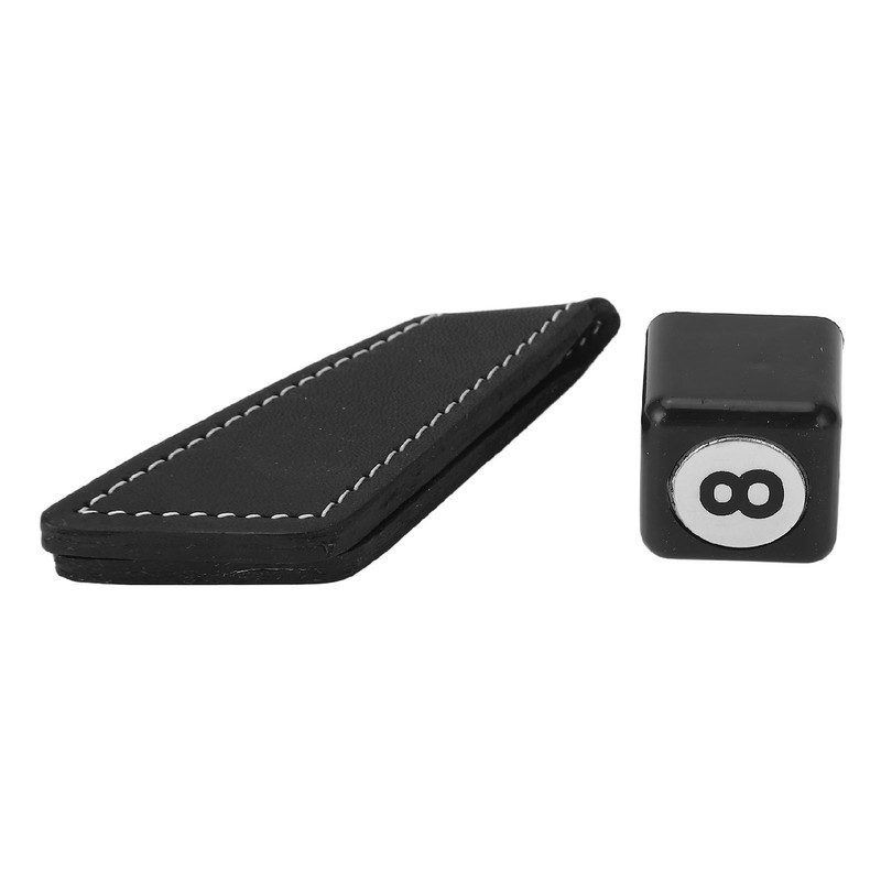 Magnetic Billiard Chalk Holder Aluminium Alloy Black with Leather Belt