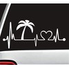K1016 Palm Tree Heartbeat Lifeline Vacation Decal Sticker