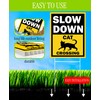 Set of 3 Double Sided 12x16 Inches Slow Down Cat