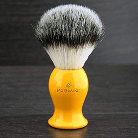 Synthetic Badger Look Like Hair Shaving Brush for Men. Easy Care and Durable Hair Made from Yellow Resin Handle. Perfect Brush for Daily use.