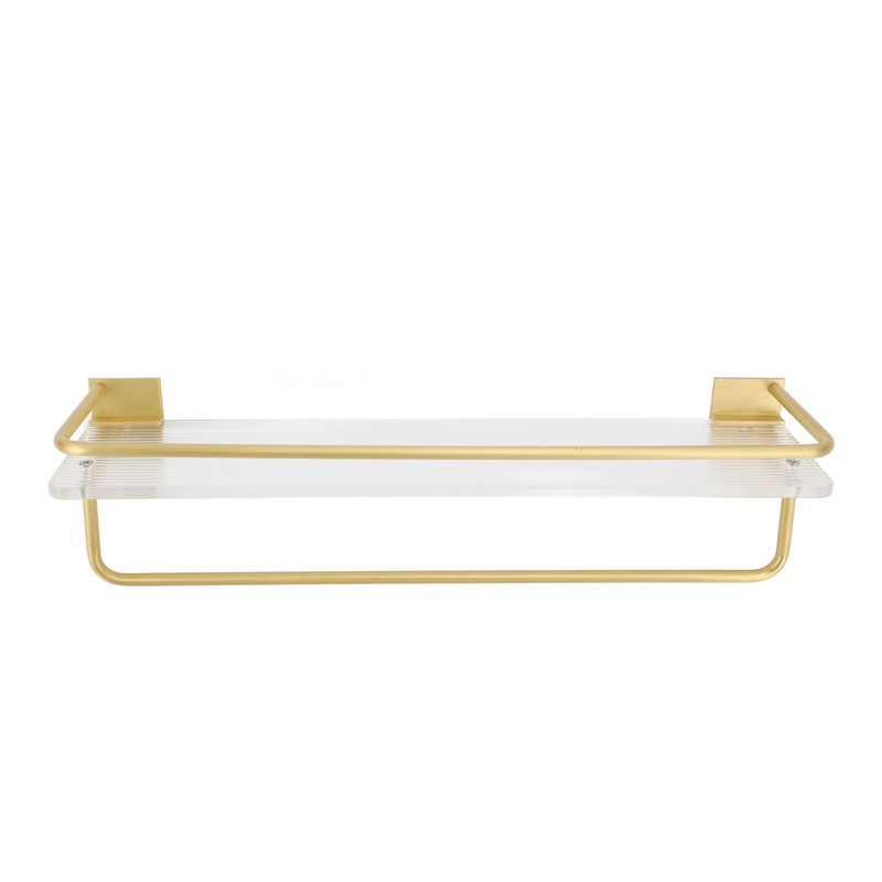 Bathroom Wall Shelf Space Aluminum and Acrylic Rustproof Punch Free