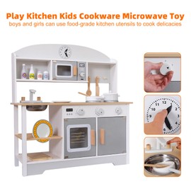Artudatech Play Kitchen Kids Cookware Microwave Toy Gift Play Set for Children Ages 15 and Up