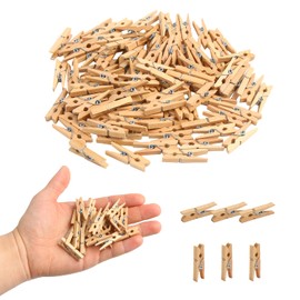 KIMOBER 1.18Inch Wooden Clothespins,Sturdy Natural Wooden Craft Peg Pins Clips for Hanging Photos,Paper Crafts,100PCS