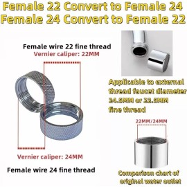 Faucet Adapter Various Sizes, female 55/64"-27T transform female 15/16"-27T