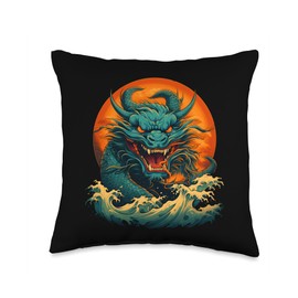 Chinese Calendar Dragon Year Lunar New Year 2024 Tattoo Throw Pillow