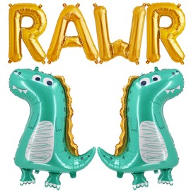 Gifloon Rawr Balloons Dinosaur 2 large Dino Balloons for Little Boy Baby Birthday Party Decorations