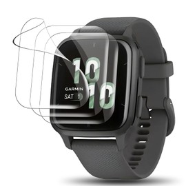 Votvloay Pack of 3 Screen Protectors for Garmin Venu SQ 2/SQ 2 Music, TPU HD Clear Screen Protector, Premium Quality, Soft, Cover, Bubble-Free, Anti-Dust, Flexible Film