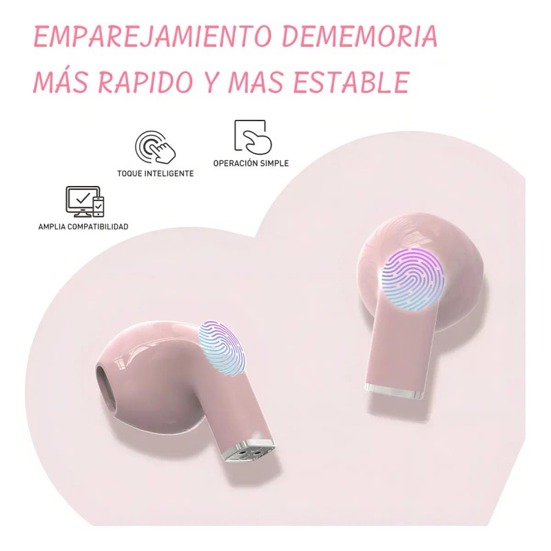 Trymiss K520 Audífonos Bluetooth In-ear Mini Corazón, Audífonos con Micrófono,