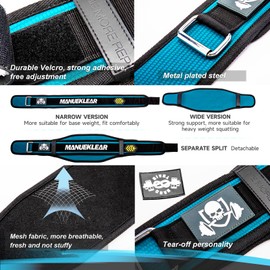 Weight Lifting Belt, Lifting Belts for Women Men, MANUEKLEAR Weightlifting Belt Quick Locking Back Support for Bodybuilding, Fitness, Powerlifting, Cross Training, Squats, Workout, Exercise