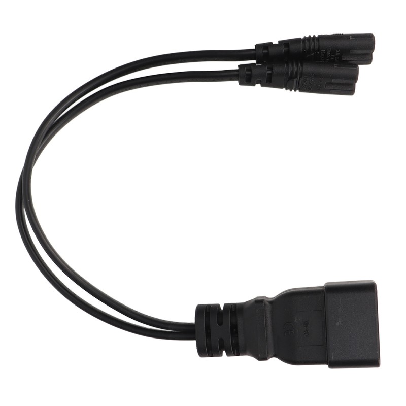 Dual IEC320 C7 to C20 Cord Universal Y Power Splitter