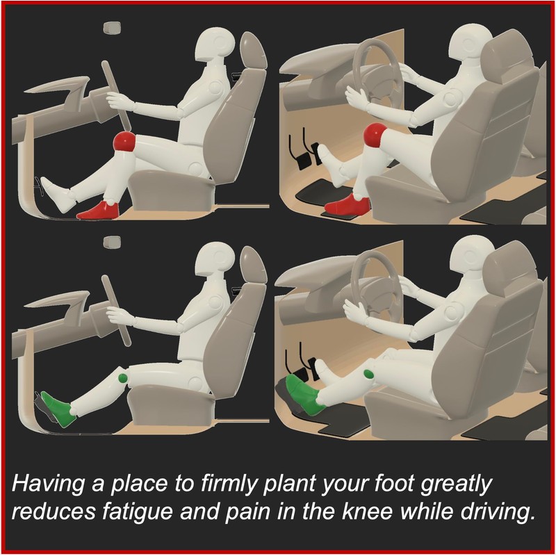Adjustable Driver Left Foot Rest, Comfort Dead Pedal. F150, Ram